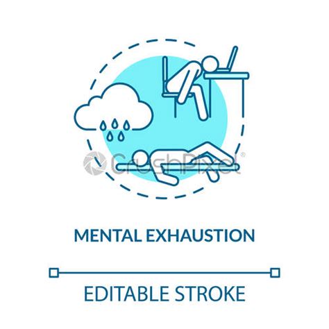 Mental Exhaustion Turquoise Concept Icon Psychological Crisis