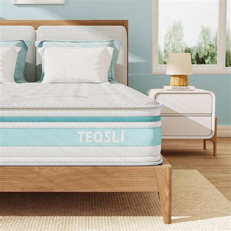 Teqsli Queen Mattress 10 Inch Hybrid Mattress With Gel Memory Foam Innerspring