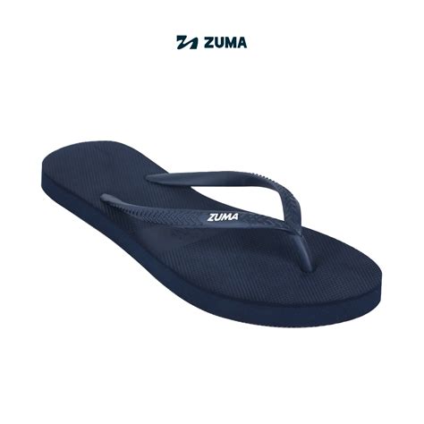 Jual Zuma Women Classic 22 Navy Sandal Jepit Wanita Karet Polos Biru