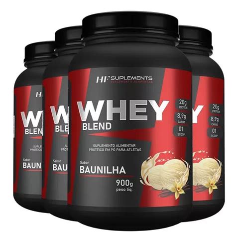 Kit 4x Whey Protein De Baunilha 900g Hf Suplements MercadoLivre