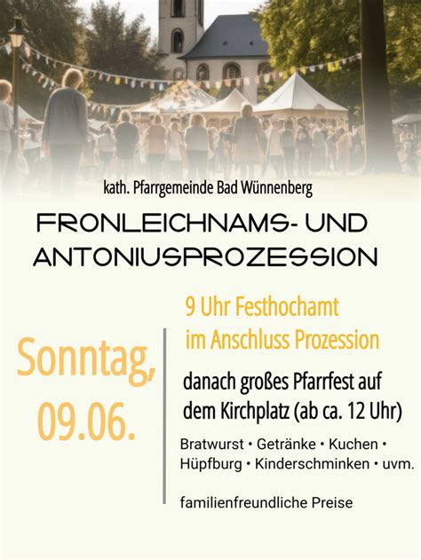 Katholische Pfarrgemeinde Bad W Nnenberg Fronleichnams Und