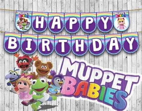 Muppet Babies Full Alphabet Garland Happy Birthday Banner Etsy