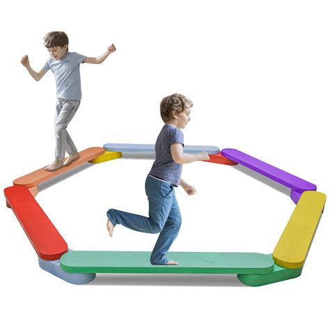 Autirinee Balance Beam Stepping Stones, Wooden Balance Board