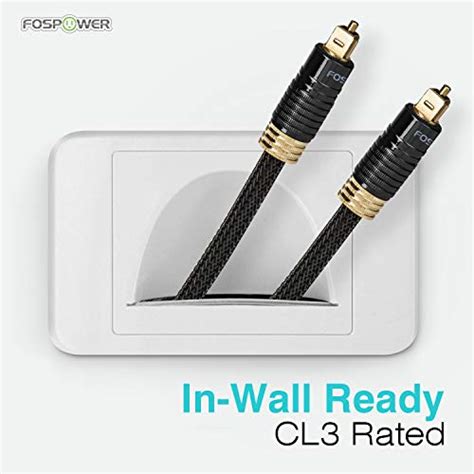 FosPower 25 Feet 24K Gold Plated CL3 Rated Toslink Digital Optical