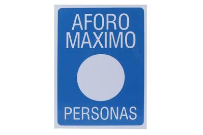 ANUNCIO DE PVC AFORO MAXIMO PERSONAS 20X30CM ANUNCIOS PREVENTIVOS