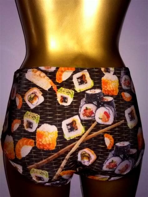 Sushi High Waisted Bikini Brief Swimwear Vintage Full Bottomed