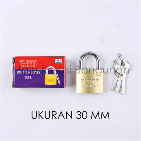 Jual Gembok Exito 30mm Rumah Pagar Pintu Padlock Kuning Besi Pendek