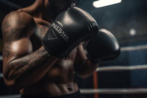 Premium AI Image | Unrecognizable man practicing kick boxing throwing ...