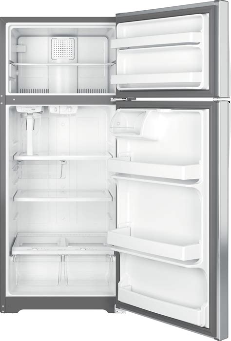 Best Buy Ge Cu Ft Top Freezer Refrigerator Stainless Steel