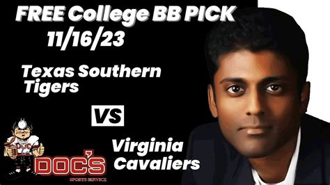 College Basketball Pick Texas Southern Vs Virginia Prediction 11 16