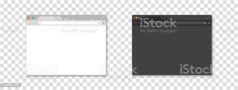 웹 브라우저 창 모형 설정입니다 흑백 이력서 투명한 배경 브라우저의 데스크톱 템플릿입니다 벡터 그림입니다 0명에 대한 스톡 벡터