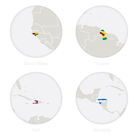 Premium Vector Guinea Bissau Guyana Haiti Honduras Map Contour And