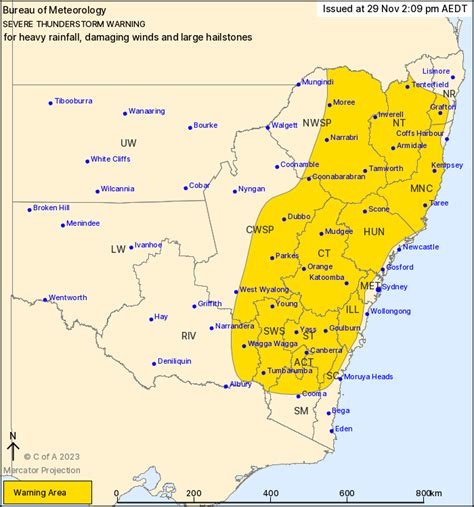 Nsw Severe Thunderstorm Warning Large Hail Damaging Winds Heavy Rain