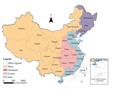 Division Of Four Regions In China Note The Map Is Drawn According To