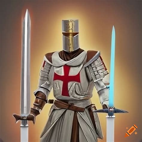 Fusion Of Nappa And Obi Wan Kenobi In Knight Armor With Sword On Craiyon