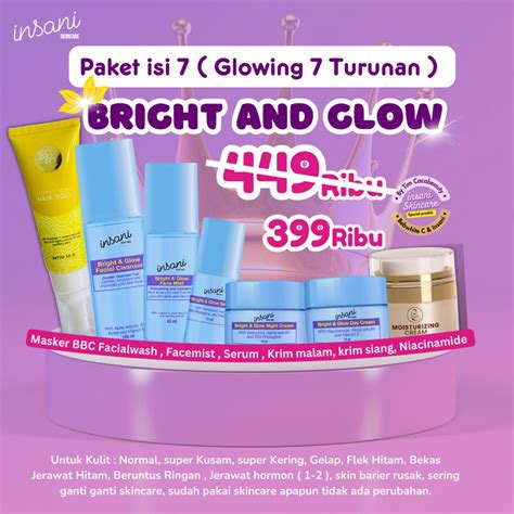 Jual Paket Brightglow Insani Skincare Bpom Klinik Original Ready