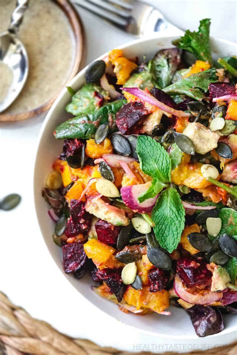 Pumpkin And Beetroot Salad Vegan Healthy Taste Of Life