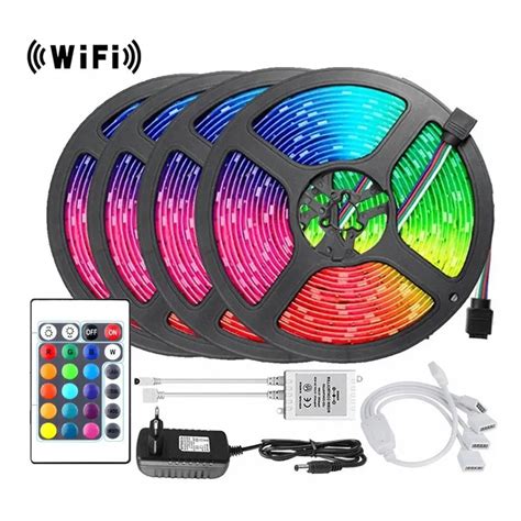 Fita Led 5050 Rgb Colorida 20 Metros Kit Completo Bivolt Submarino