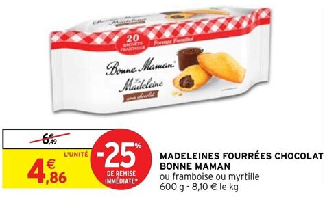 Promo Madeleines Fourr Es Chocolat Bonne Maman Chez Intermarch Express