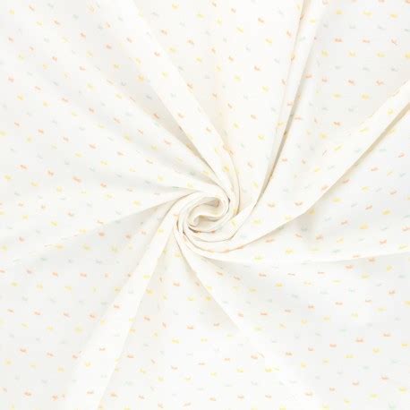 Tissu voile de coton plumetis Coriandoli écru x 10cm Ma Petite Mercerie