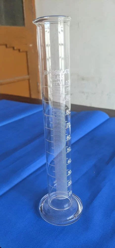 Cylindrical 100ml Borosilicate Measuring Cylinder For Labototry Automation Grade Manual At Rs