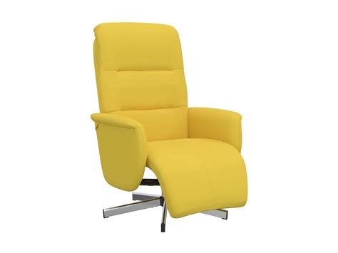 Fauteuil Inclinable Avec Repose Pieds Jaune Clair Tissu