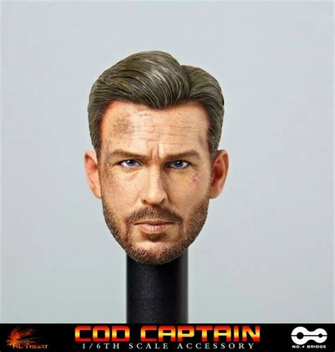 Hot Heart Scale Model Captain Head Sculpt Ferido Por Polegada