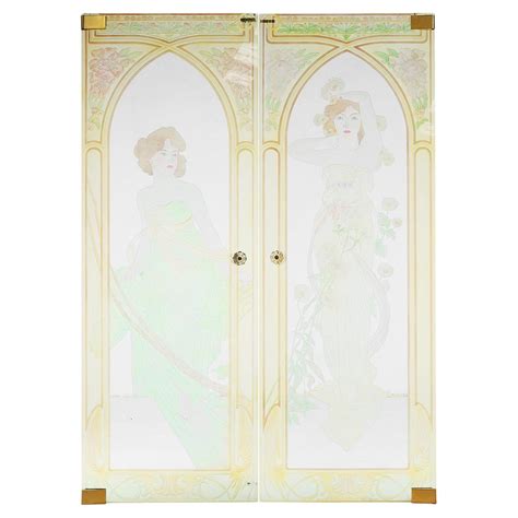 Pair Of Art Nouveau Stained Glass Doors At 1stdibs Art Nouveau Doors For Sale Art Deco