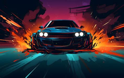 Premium Ai Image Illustration Drift Car Sports Background