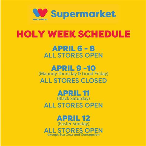 Manila Shopper Holy Week 2020 Schedule Of Major Supermarkets