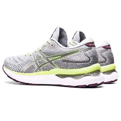 T Nis Asics Gel Nimbus Cinza E Verde Claro Feminino Running