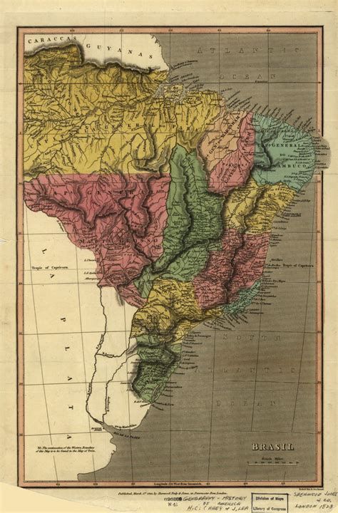 Grande Detallado Mapa Antiguo De Brasil Con Otras Marcas 1822 Mapas