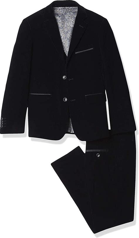 Isaac Mizrahi Boys Slim Fit 3 Piece Velvet Suit Navy 6