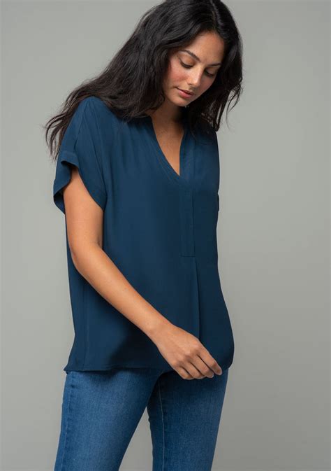 Boho Silky Crepe Cuffed Sleeve Blouse Lovestitch