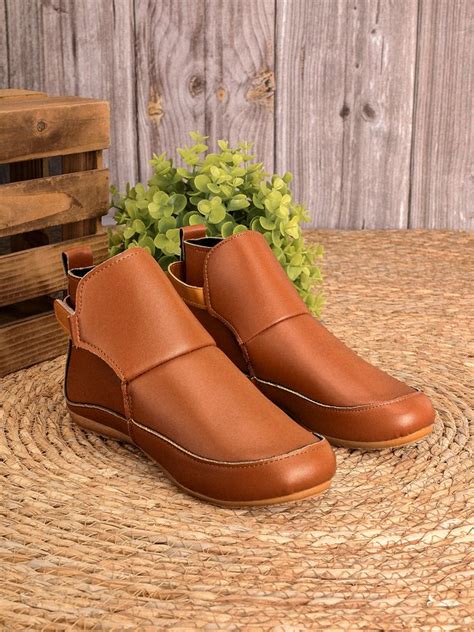 Women Casual Comfy Daily Adjustable Soft Leather Booties Anniecloth