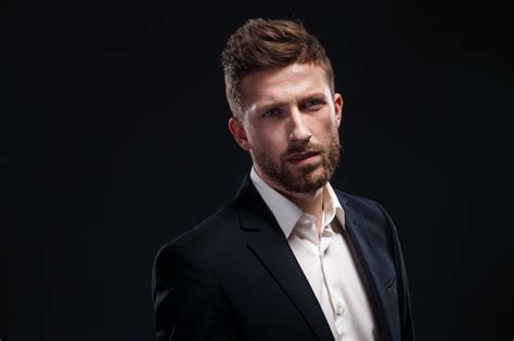 Premium Photo Stylish Bearded Man In Elegant Suit