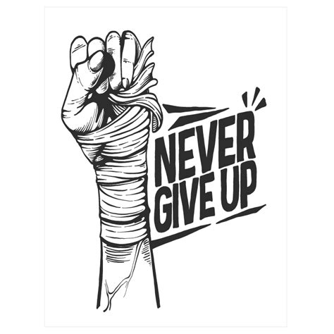 Never give up | printshoppen.dk