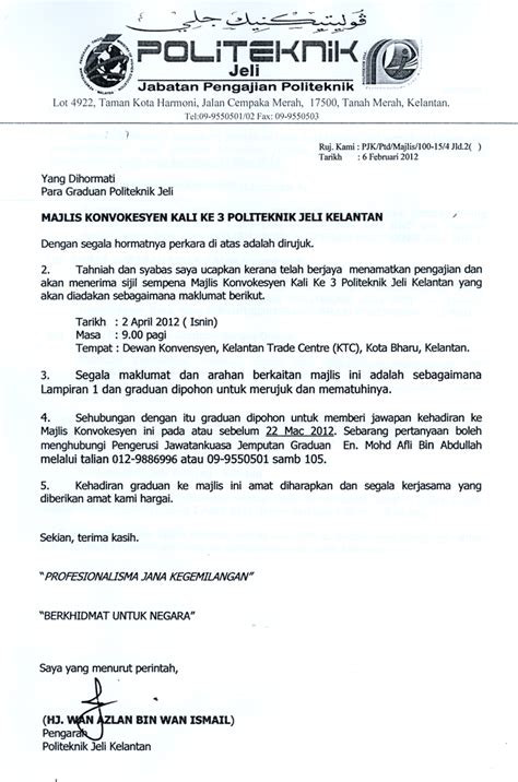 Contoh Surat Jemputan Ke Majlis Konvokesyen Jessi Blog