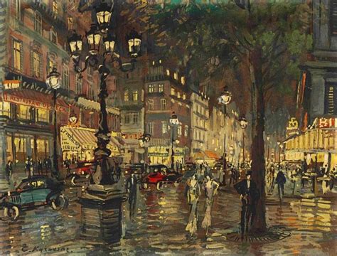 A Night In Paris Painting Constantin Alexeevich Korovin Oil Paintings