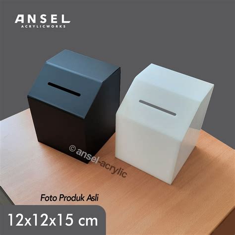 Jual ANSEL Kotak Amal Akrilik Kotak Tip Donasi Saran 12x12x15 Cm