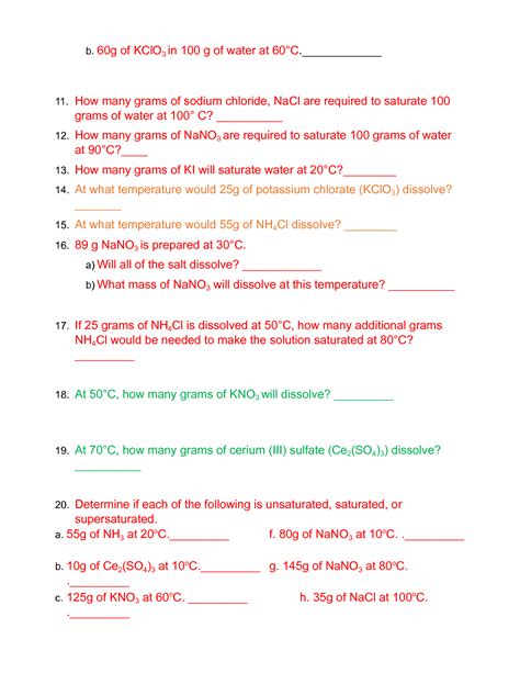 SOLUTION Solubility Curve Worksheet Studypool Worksheets Library