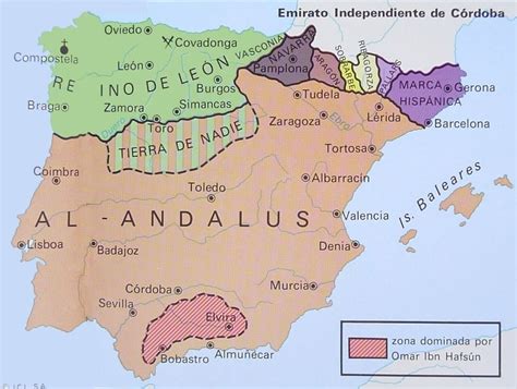 Map Of Al Andalus During The Caliphate Of Cordoba Historia De España