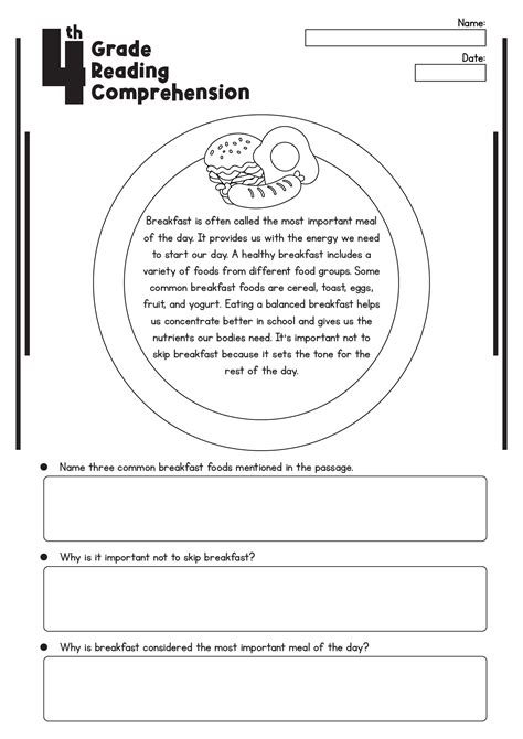 Reading Comprehension Th Grade Worksheet