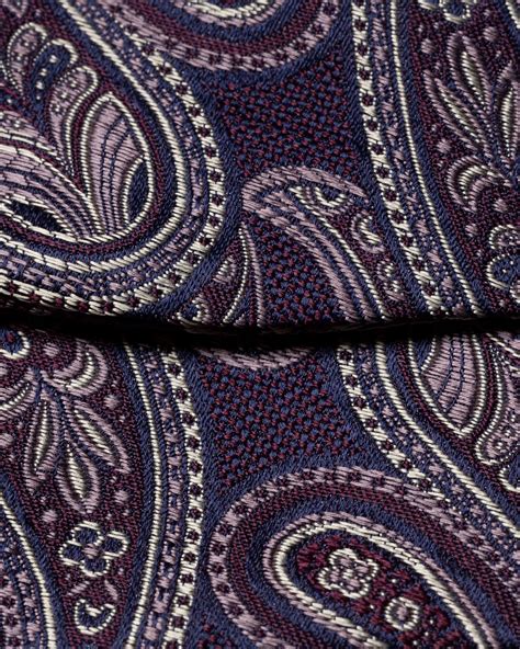 Dark Purple Jacquard Paisley Silk Bow Tie Ready Tied Eton