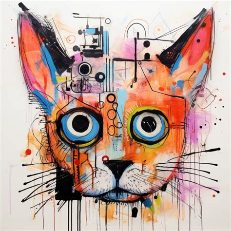 Abstract Graffiti Cat Art Print Free Stock Photo Public Domain Pictures