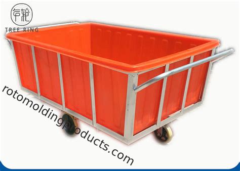 K1200l Rectangular Commercial Plastic Laundry Trolley On Wheels For