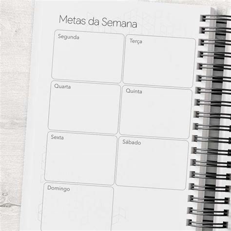 Planner Minimalista Xadrez Modelo Metas Da Semana Fazendo A