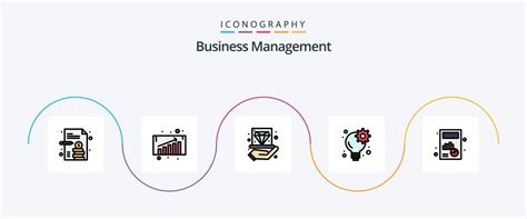 Business Management Line Filled Flat 5 Icon Pack Including Chart