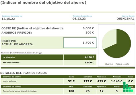 Descargar Plantilla Excel Para El Control De Ahorro