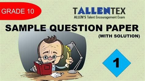 Allen S Tallentex 2023 Grade 10 Sample Question Paper With Solution Episode 1 Youtube